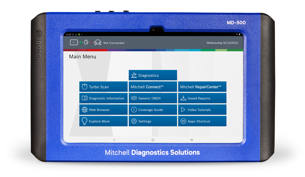 MD-500 device with home screen