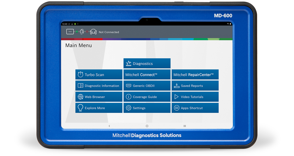 MD-600 device with home screen