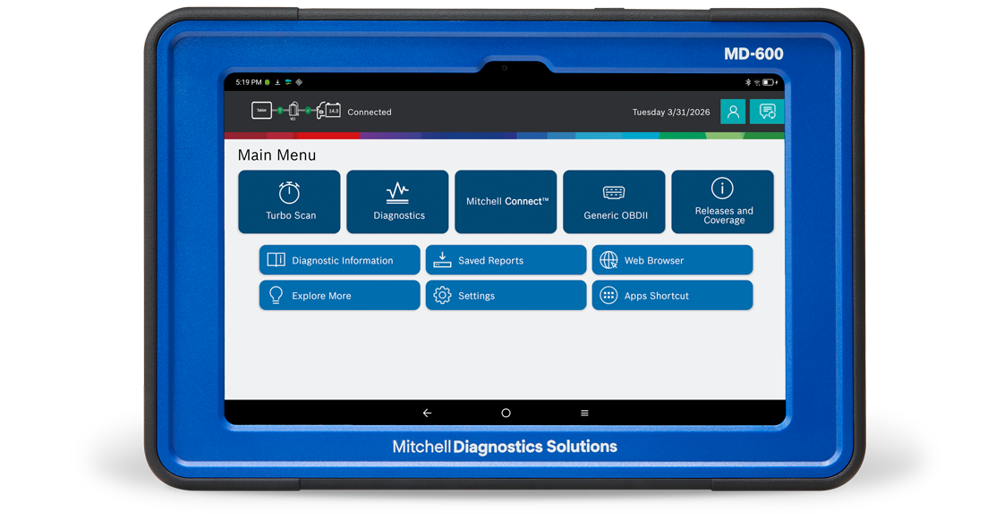 MD-600 device with new home screen