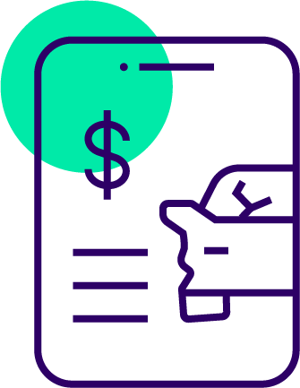 Graphic of a tablet with a car and dollar sign